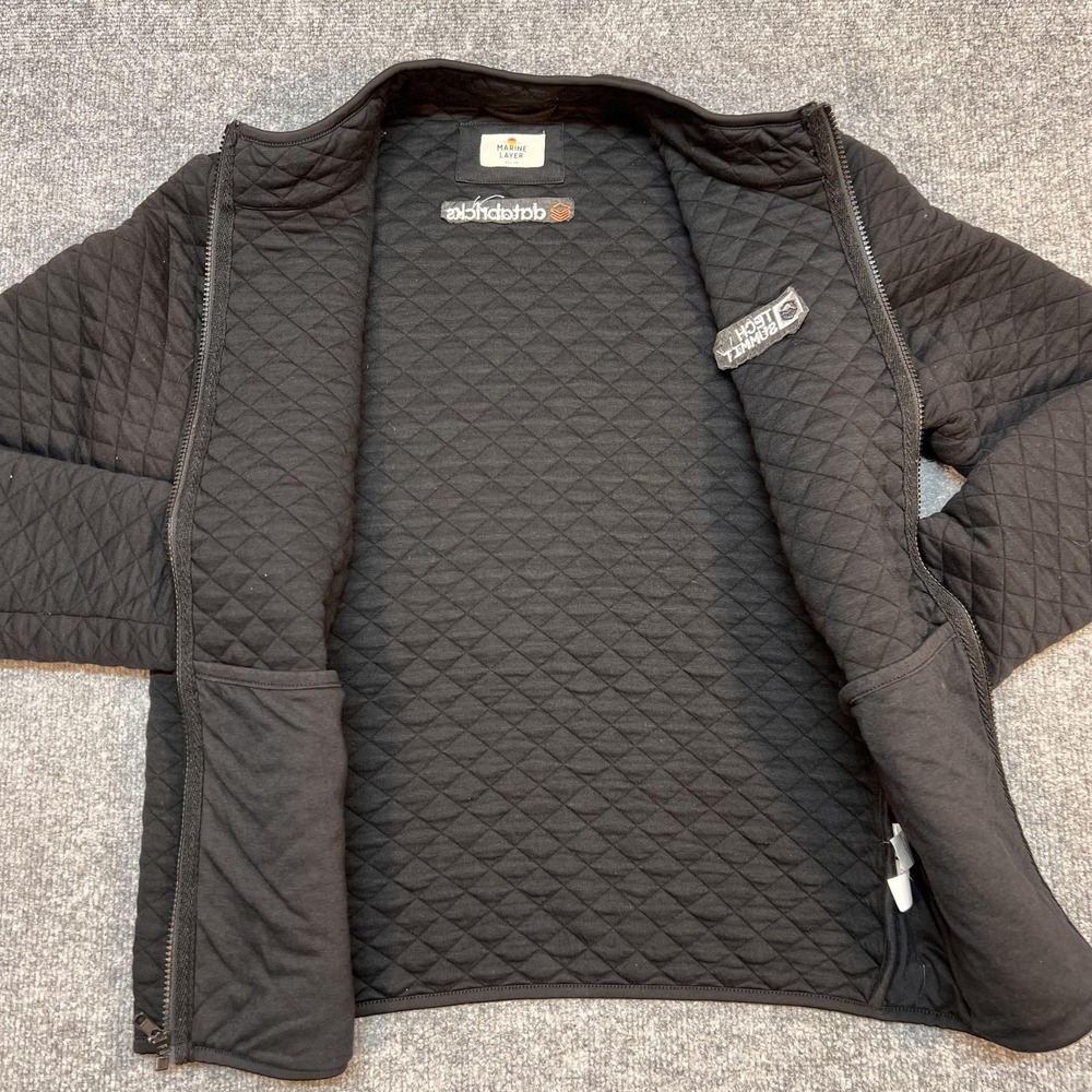 Marine Layer Jacket Womens Medium Black Quilted Full Zip Tech Summit Databricks - Picture 6 of 11